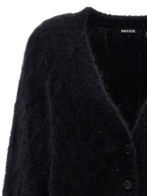 ROTATE Birger Christensen Flufy Knit Cardigan Black