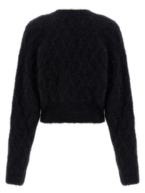 ROTATE Birger Christensen Flufy Knit Cardigan Black