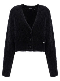 ROTATE Birger Christensen Flufy Knit Cardigan Black