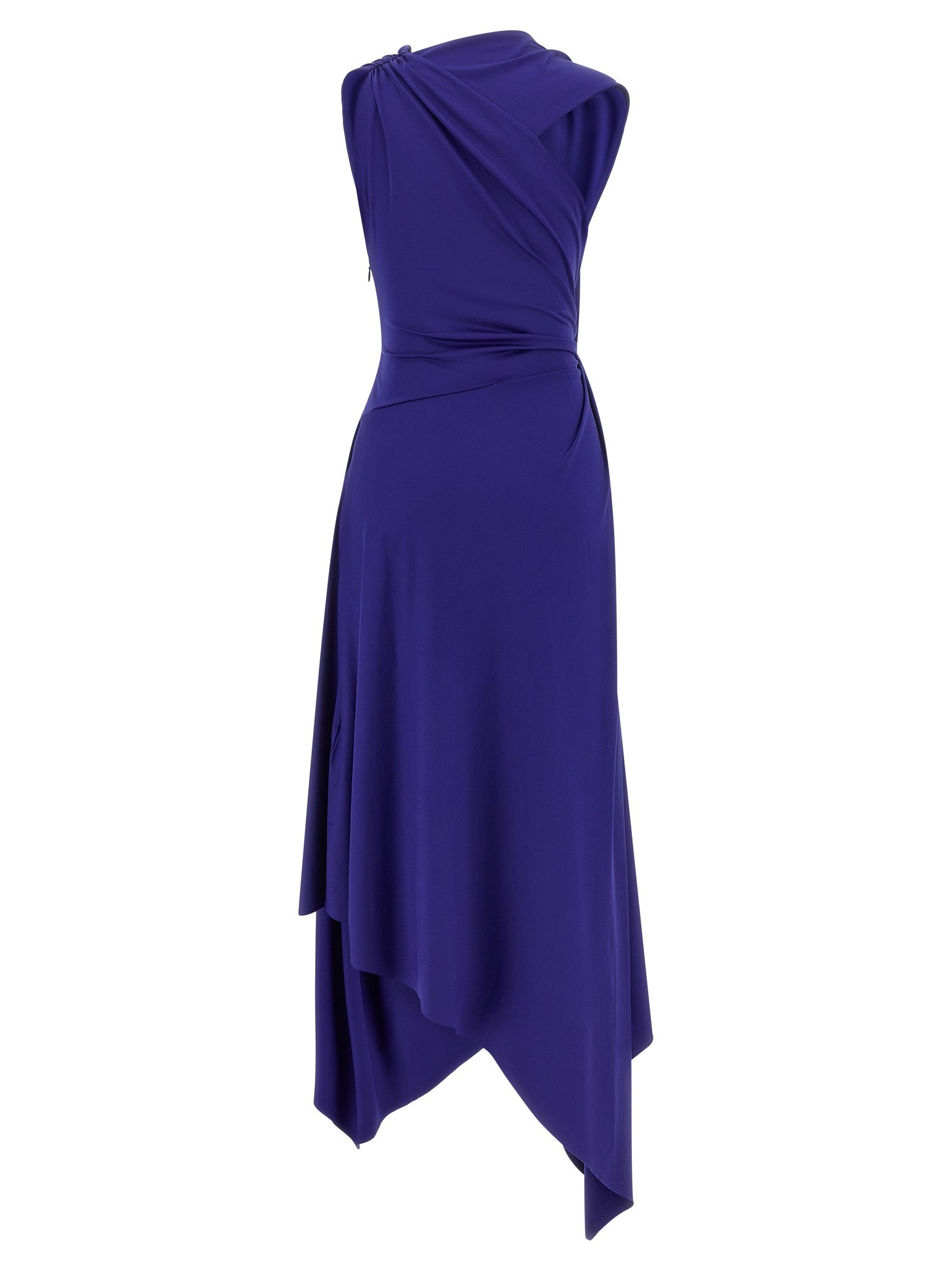 Victoria Beckham Fluid Drape Dress Blue