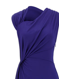Victoria Beckham Fluid Drape Dress Blue