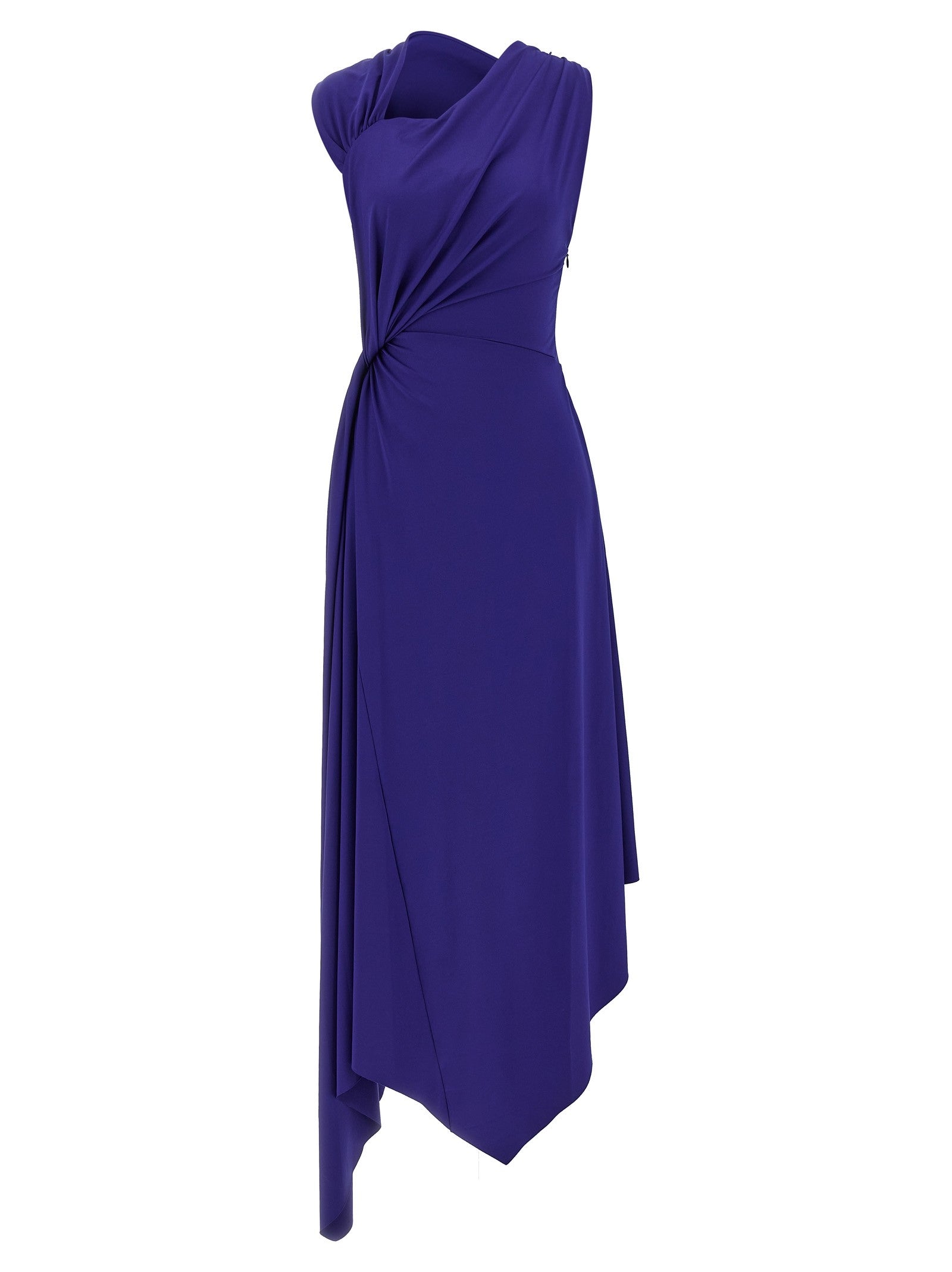 Victoria Beckham Fluid Drape Dress Blue