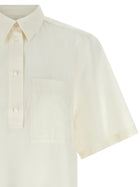 Toteme Fluid Polo Shirt White, view 3
