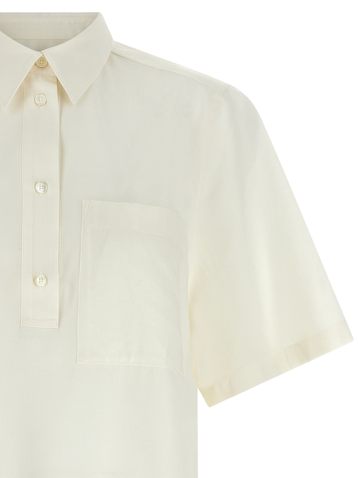 Toteme Fluid Polo Shirt White, view 3