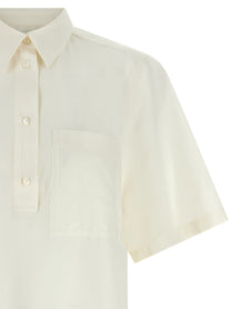 Toteme Fluid Polo Shirt White, view 3