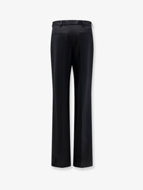 Saint Laurent Men's Fluid Tailored Certified Wool Trousers Black