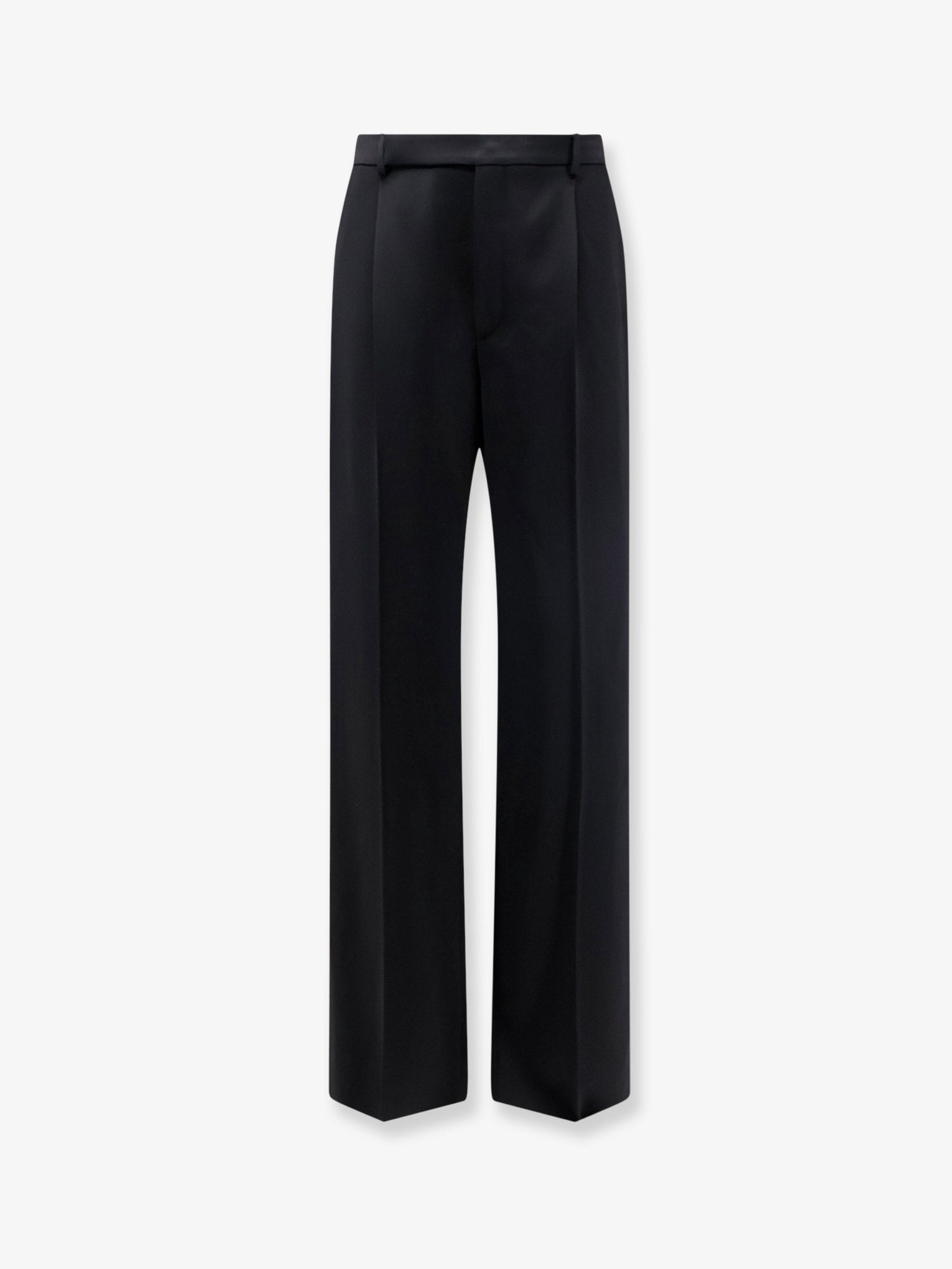 Saint Laurent Men's Fluid Tailored Certified Wool Trousers Black