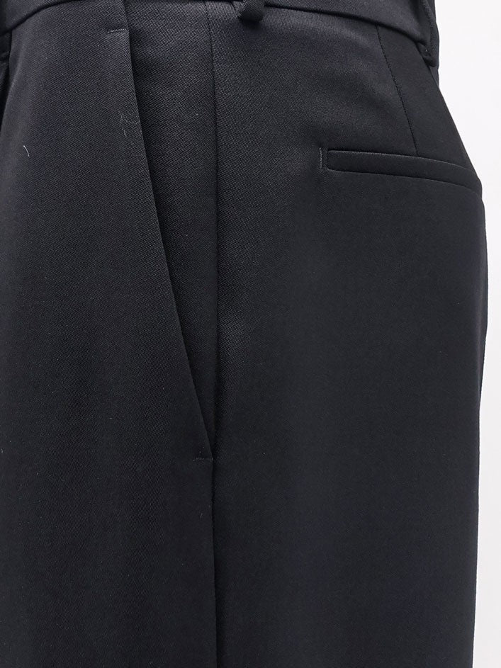 Saint Laurent Men's Fluid Tailored Certified Wool Trousers Black