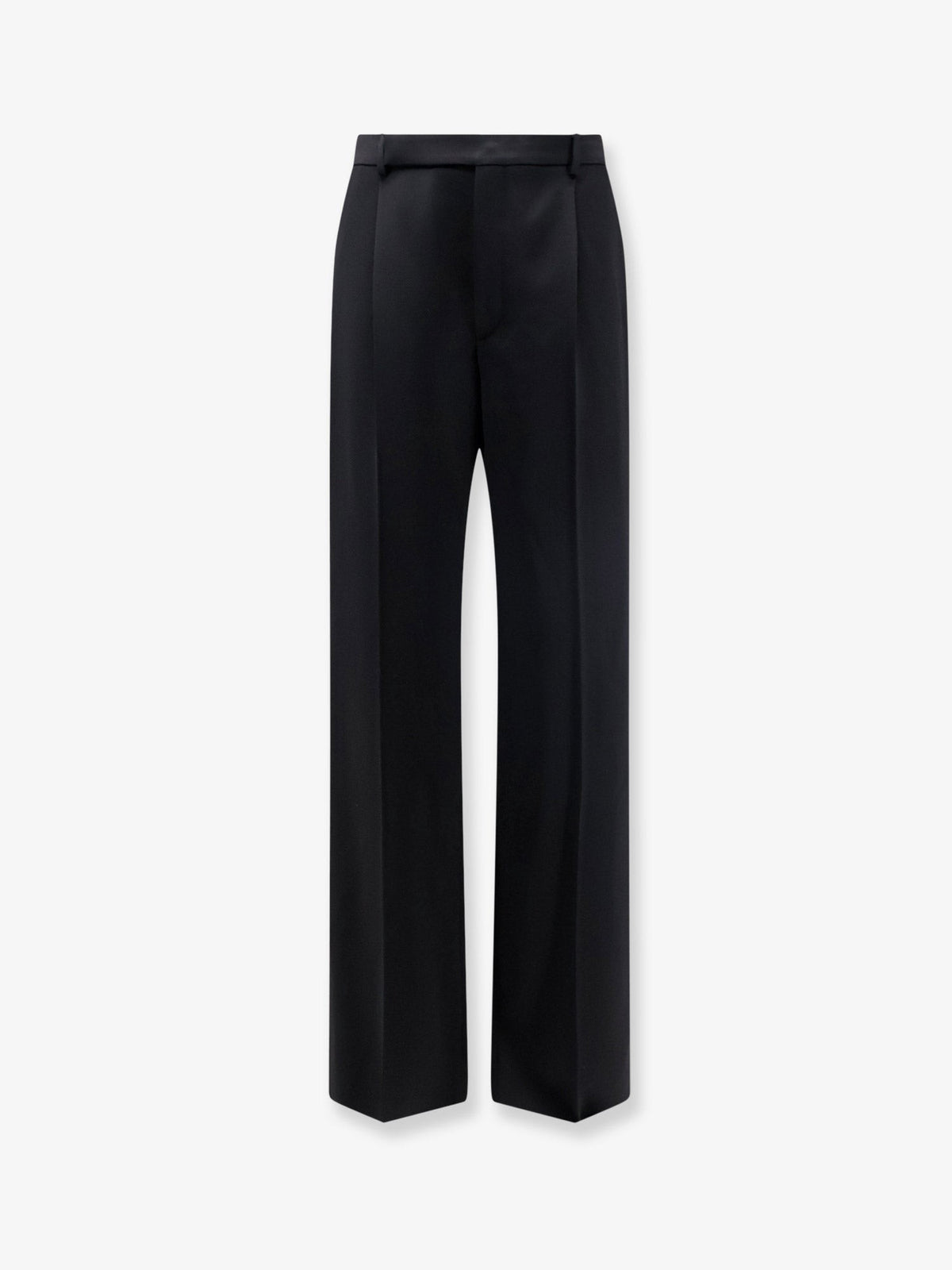 Saint Laurent Men's Fluid Tailored Certified Wool Trousers Black