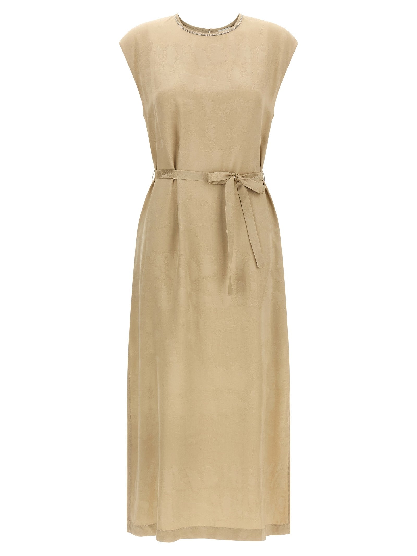 Peserico Fluid Viscose Dress Beige