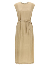 Peserico Fluid Viscose Dress Beige