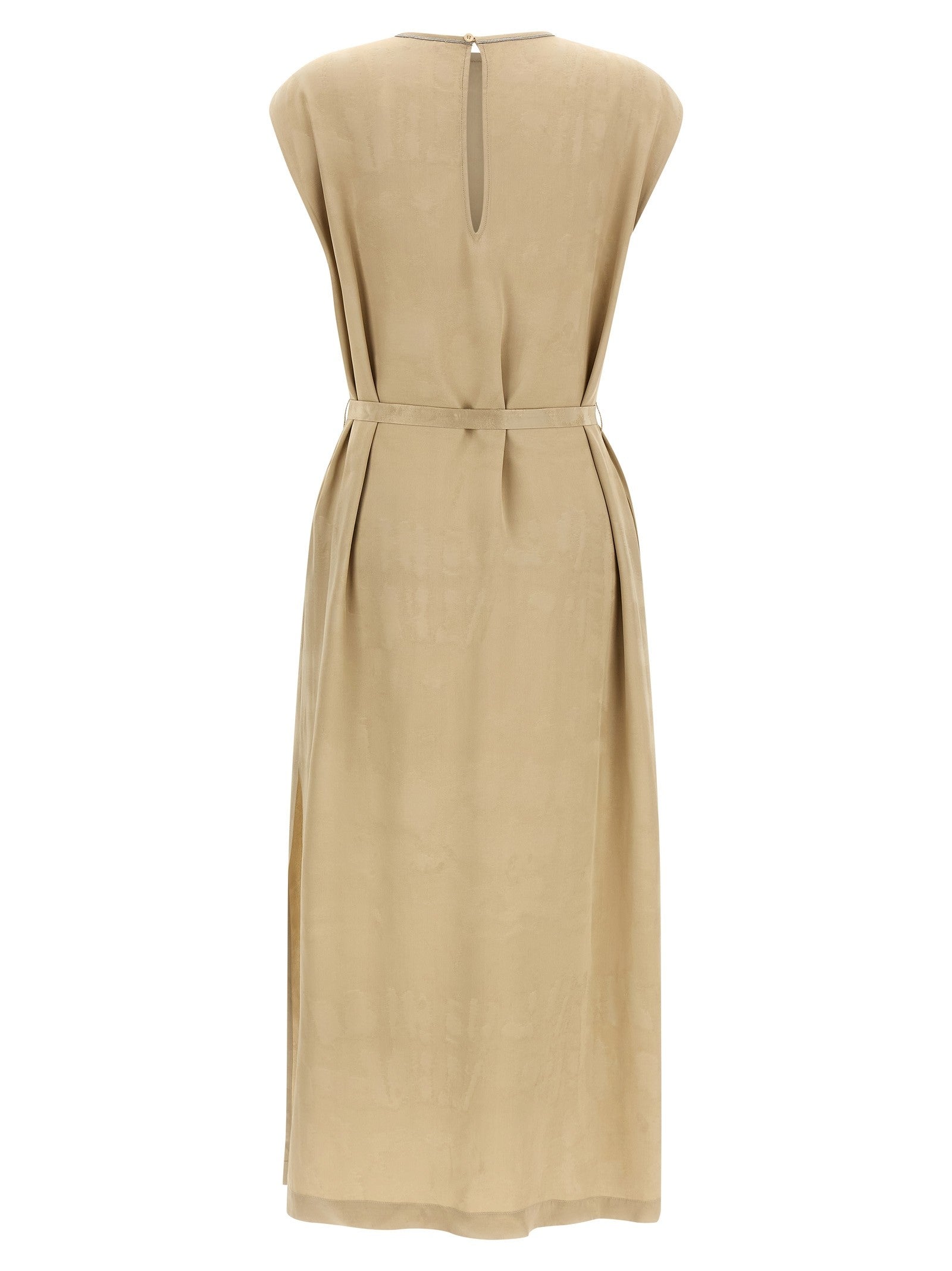 Peserico Fluid Viscose Dress Beige