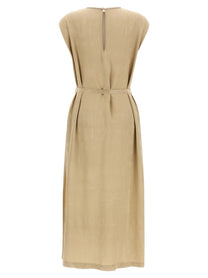 Peserico Fluid Viscose Dress Beige