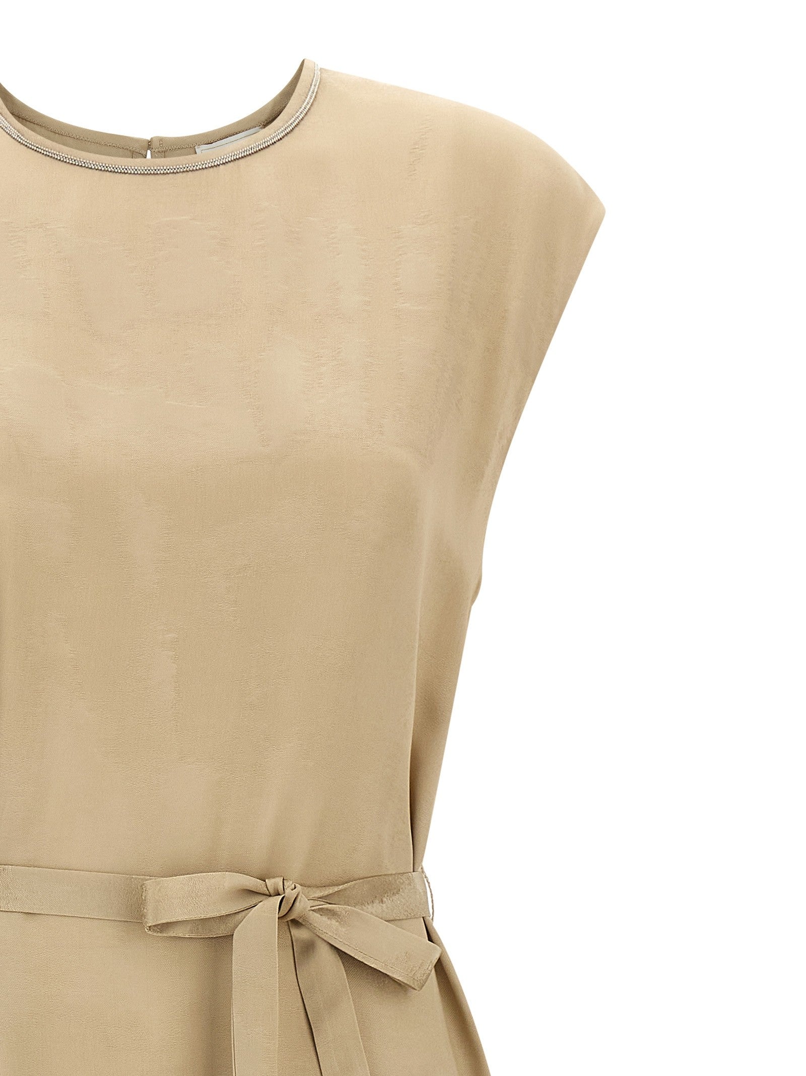 Peserico Fluid Viscose Dress Beige