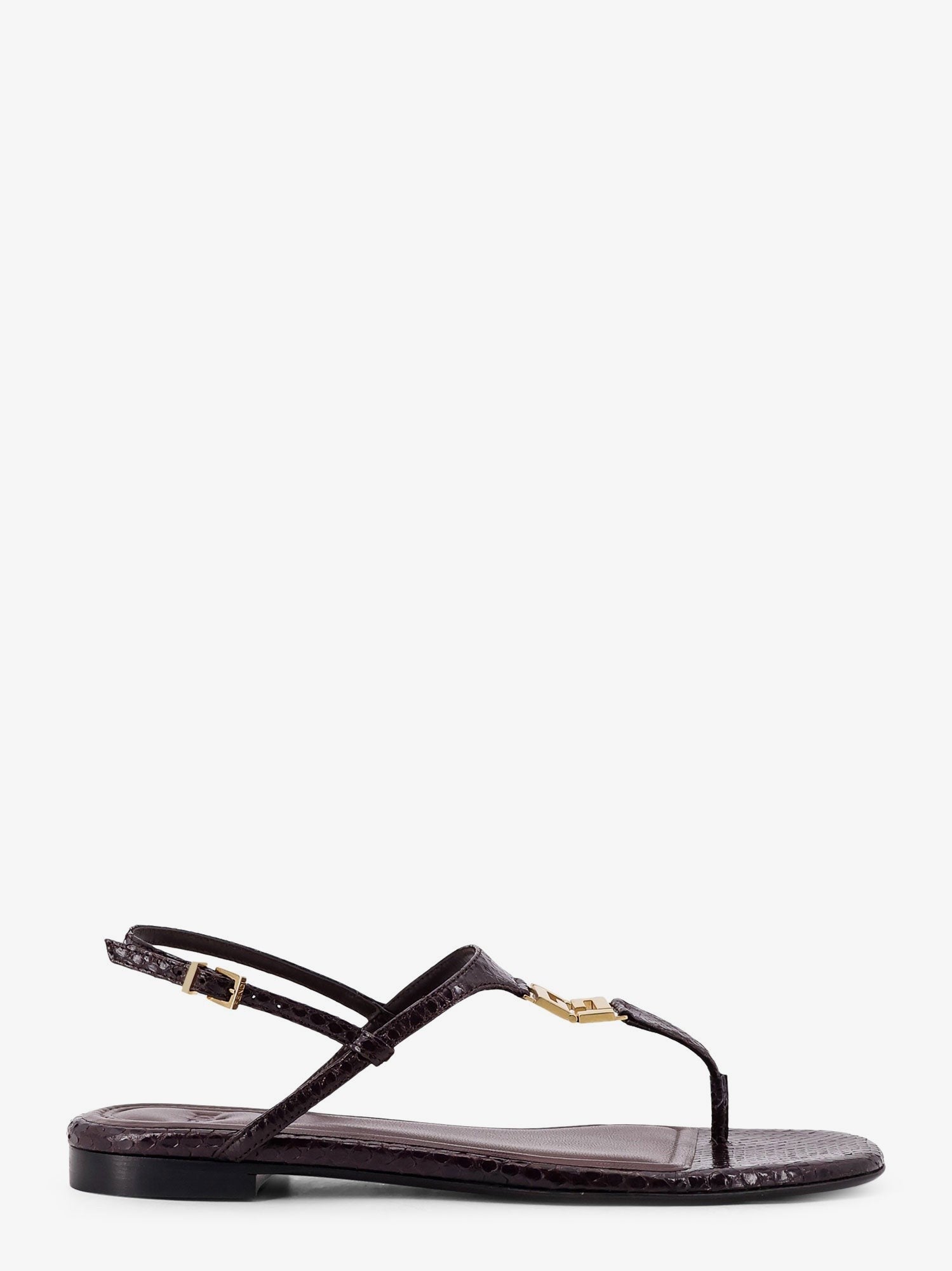 Fendi Women's Fold Leather Sandals Black