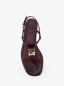 Fendi Women's Fold Leather Sandals Black