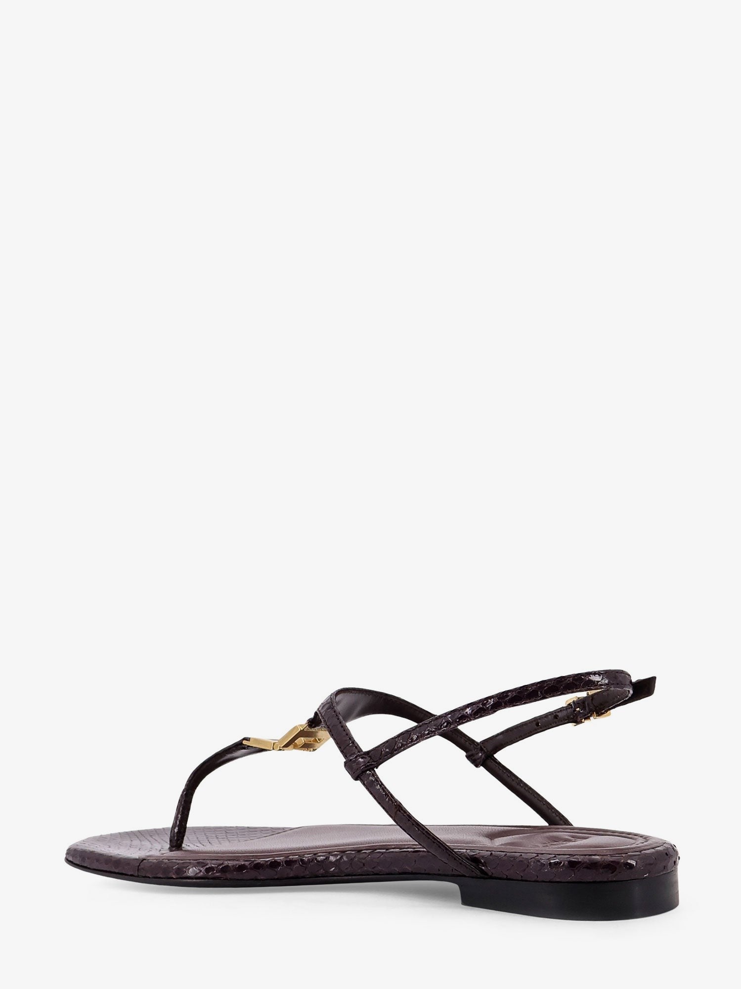 Fendi Women's Fold Leather Sandals Black