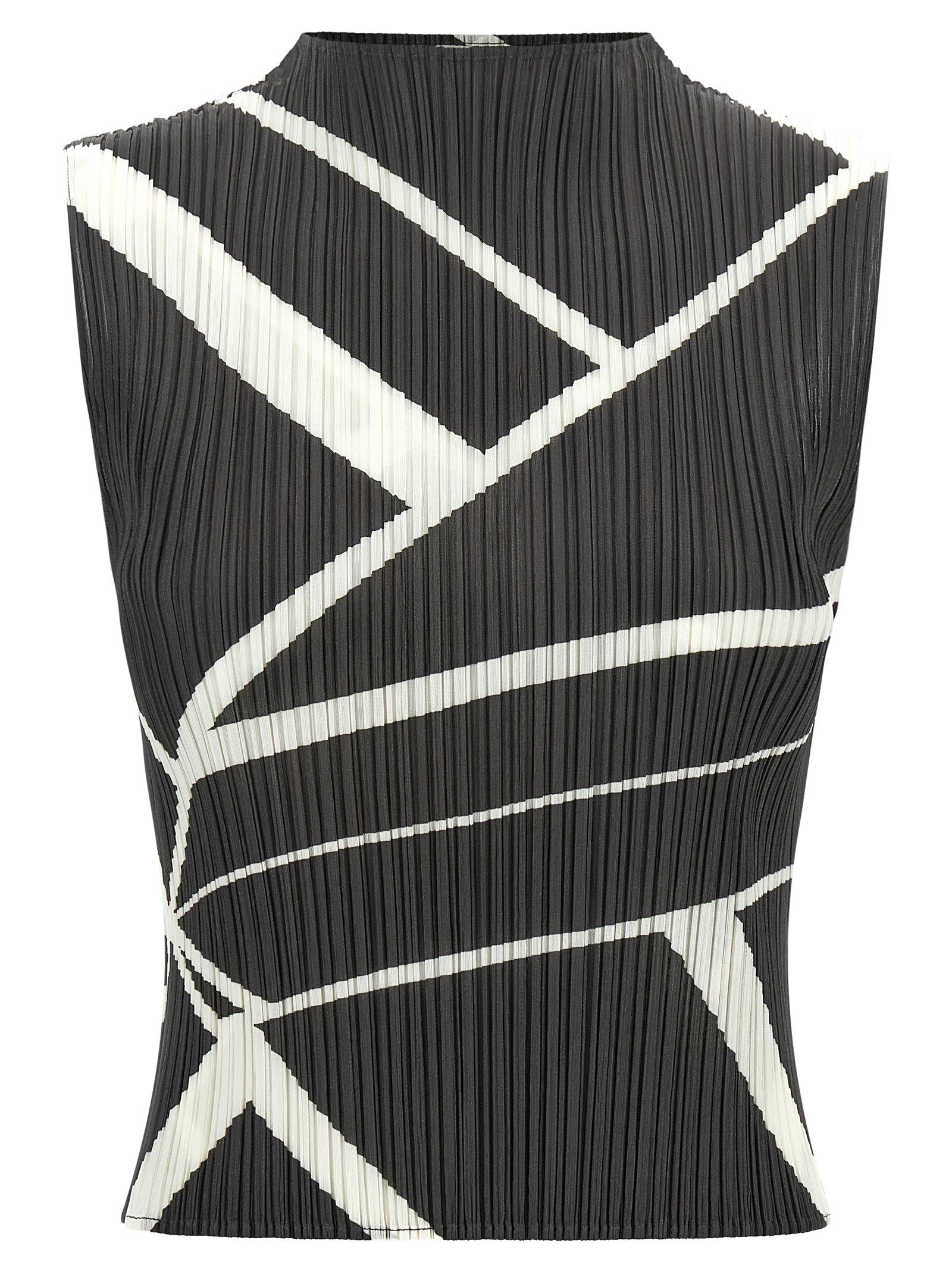 Pleats Please Issey Miyake Fold Line Blouse Grey