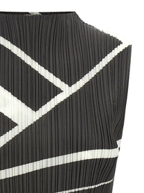 Pleats Please Issey Miyake Fold Line Blouse Grey