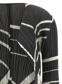 Pleats Please Issey Miyake Fold Line Cardigan White
