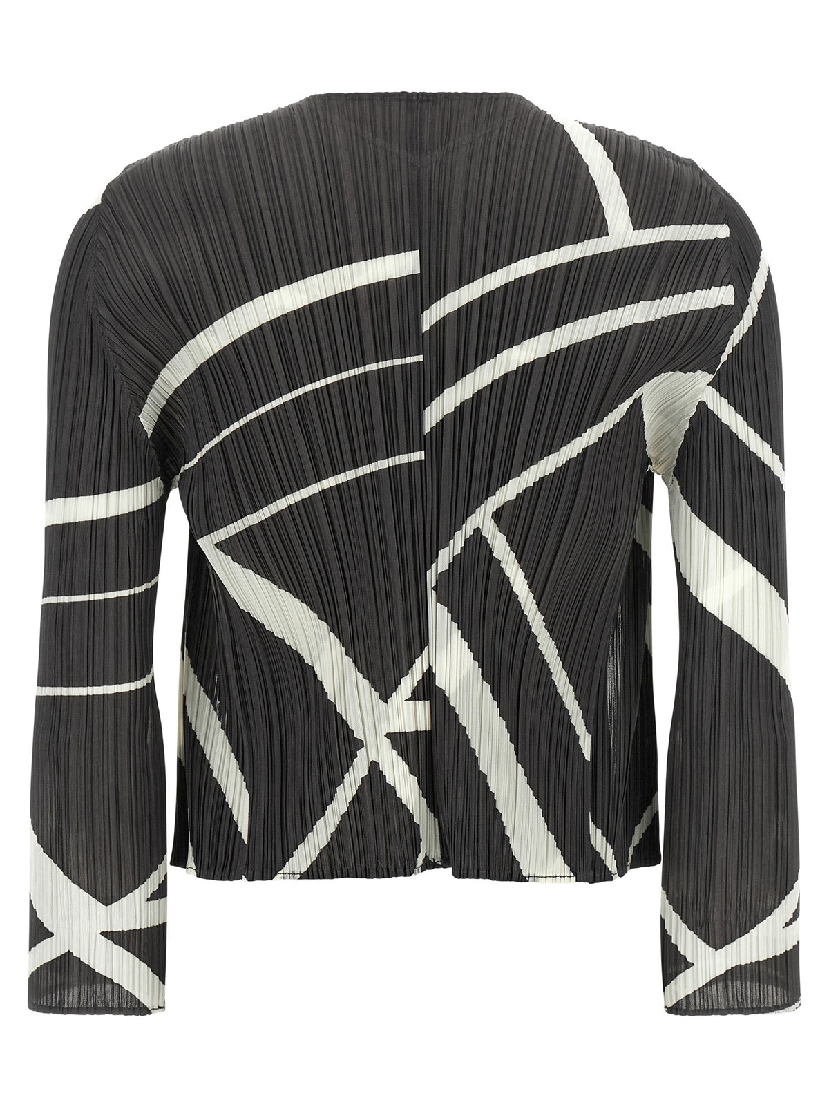 Pleats Please Issey Miyake Fold Line Cardigan White