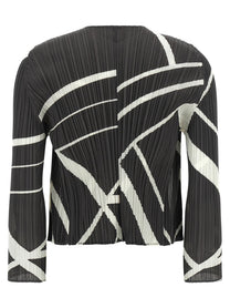 Pleats Please Issey Miyake Fold Line Cardigan White