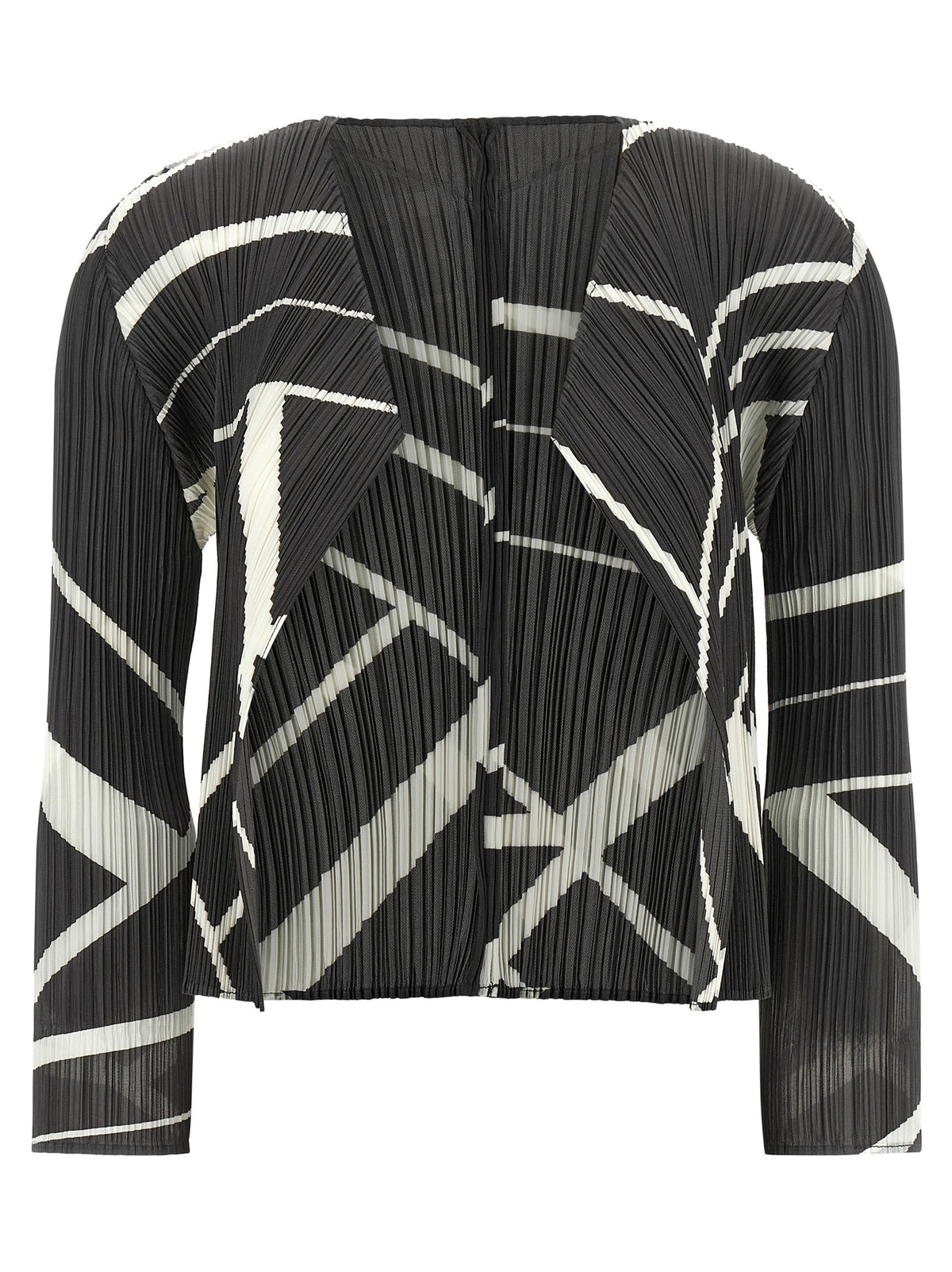 Pleats Please Issey Miyake Fold Line Cardigan White