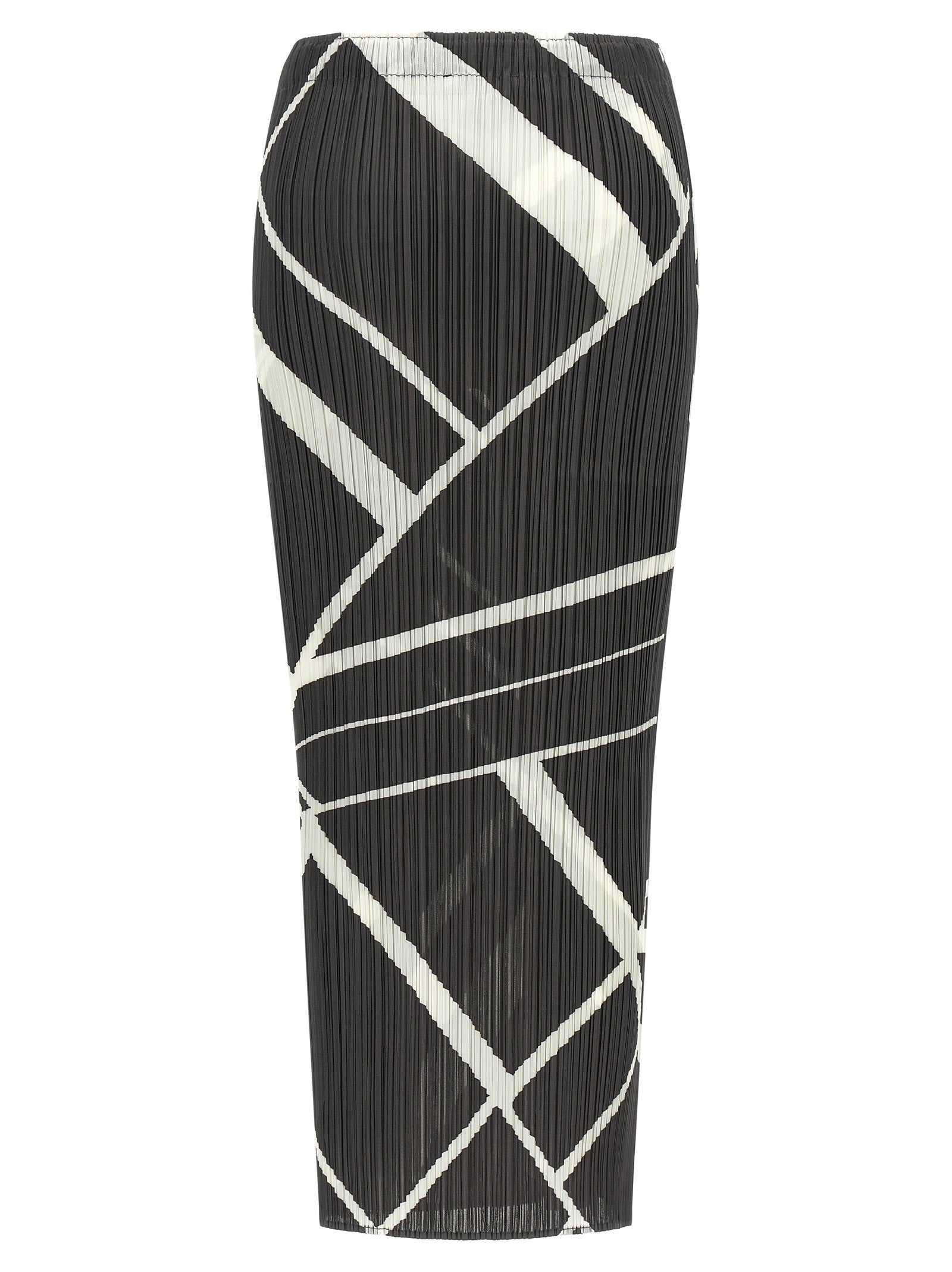 Pleats Please Issey Miyake Fold Line Skirt Grey