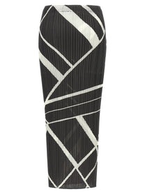 Pleats Please Issey Miyake Fold Line Skirt Grey