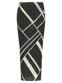 Pleats Please Issey Miyake Fold Line Skirt Grey