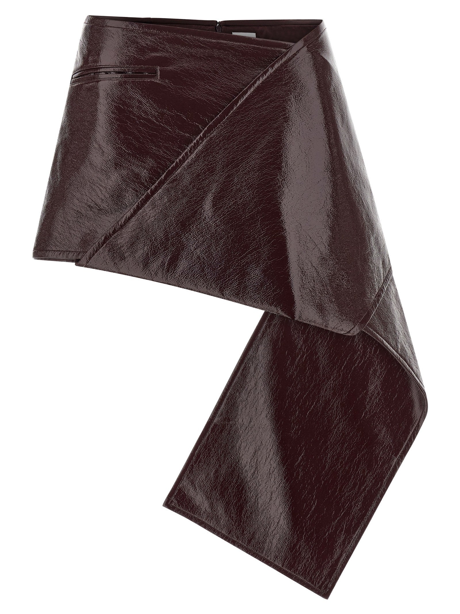 courrèges Fold Vinyl Mini Skirt Red