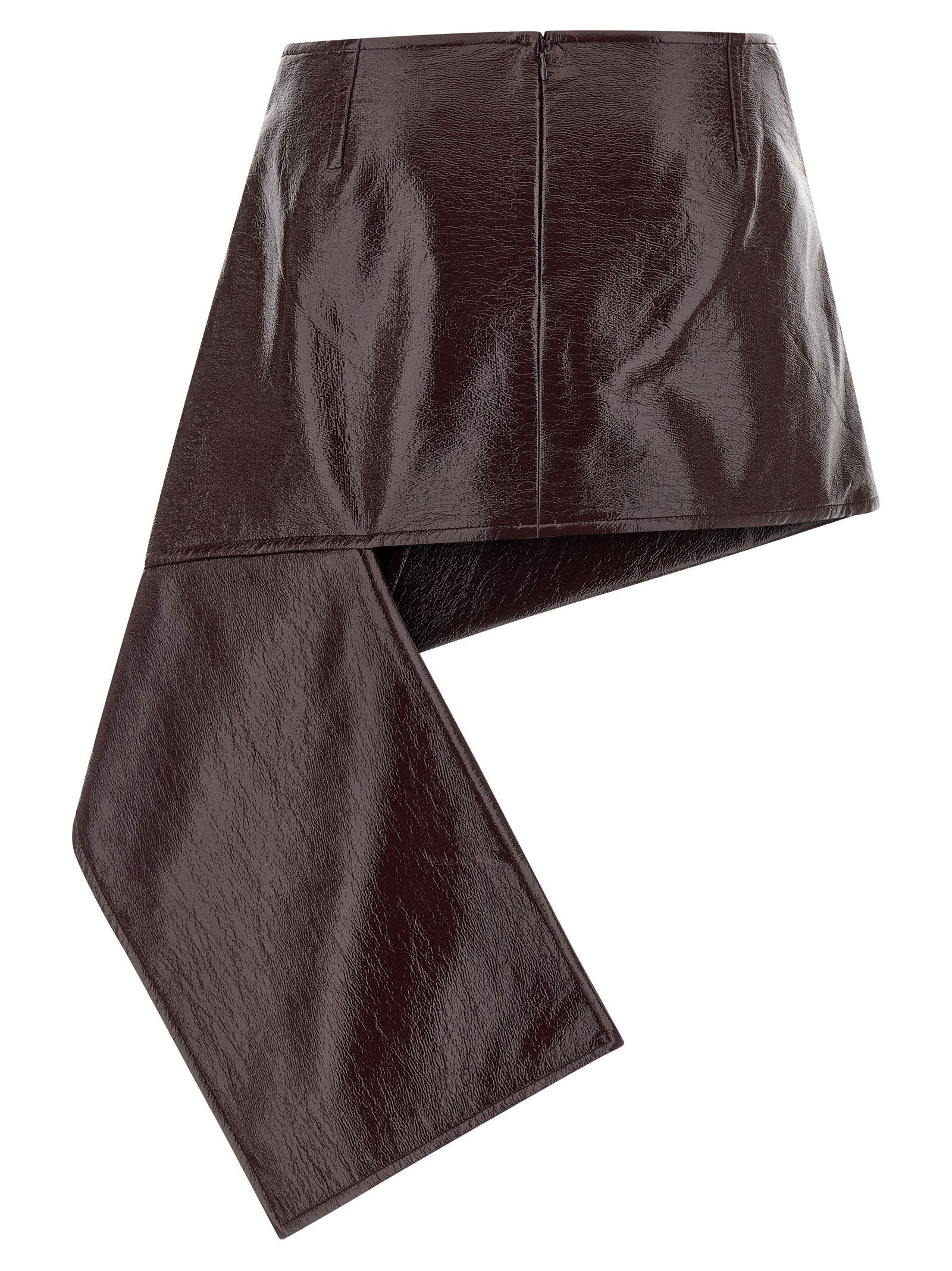 courrèges Fold Vinyl Mini Skirt Red