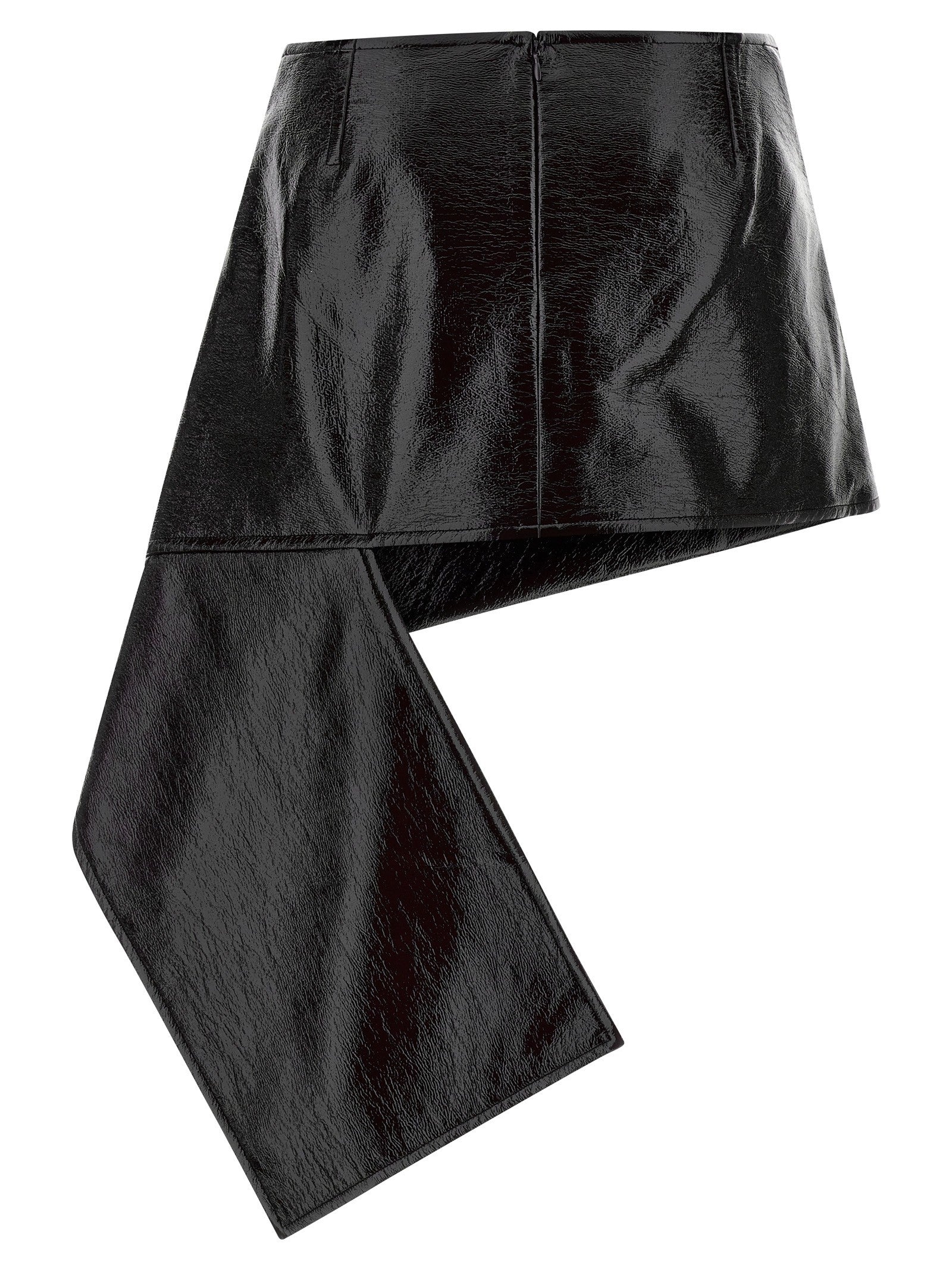 courrèges Fold Vinyl Mini Skirt Black
