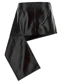 courrèges Fold Vinyl Mini Skirt Black