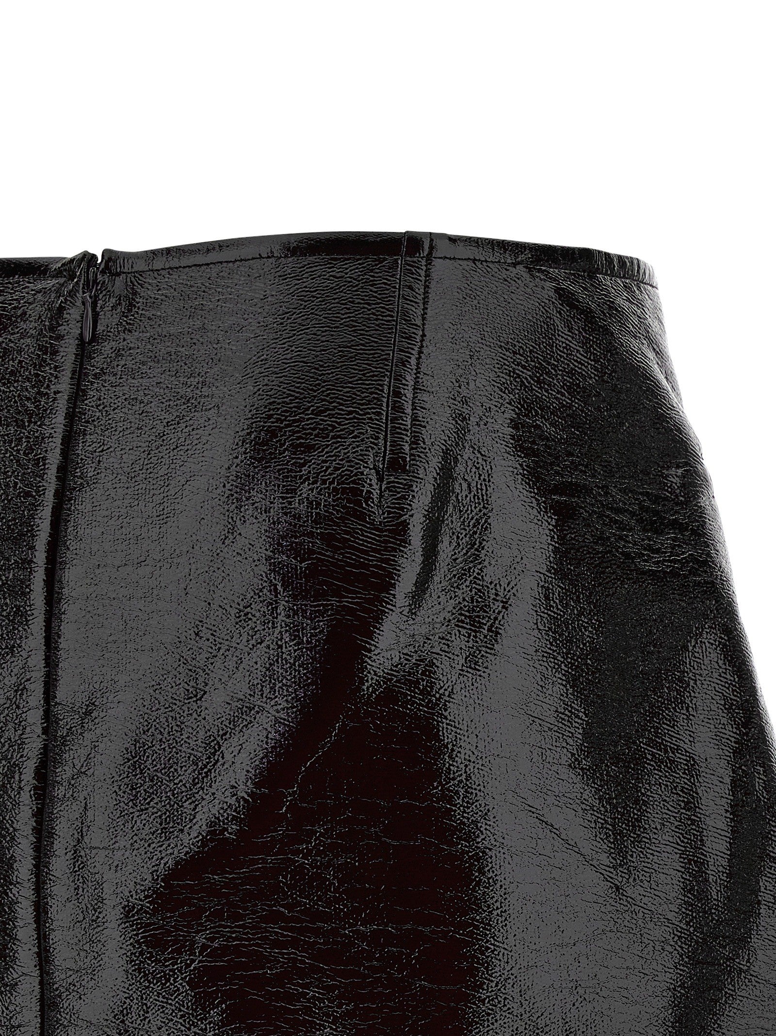 courrèges Fold Vinyl Mini Skirt Black