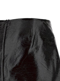 courrèges Fold Vinyl Mini Skirt Black