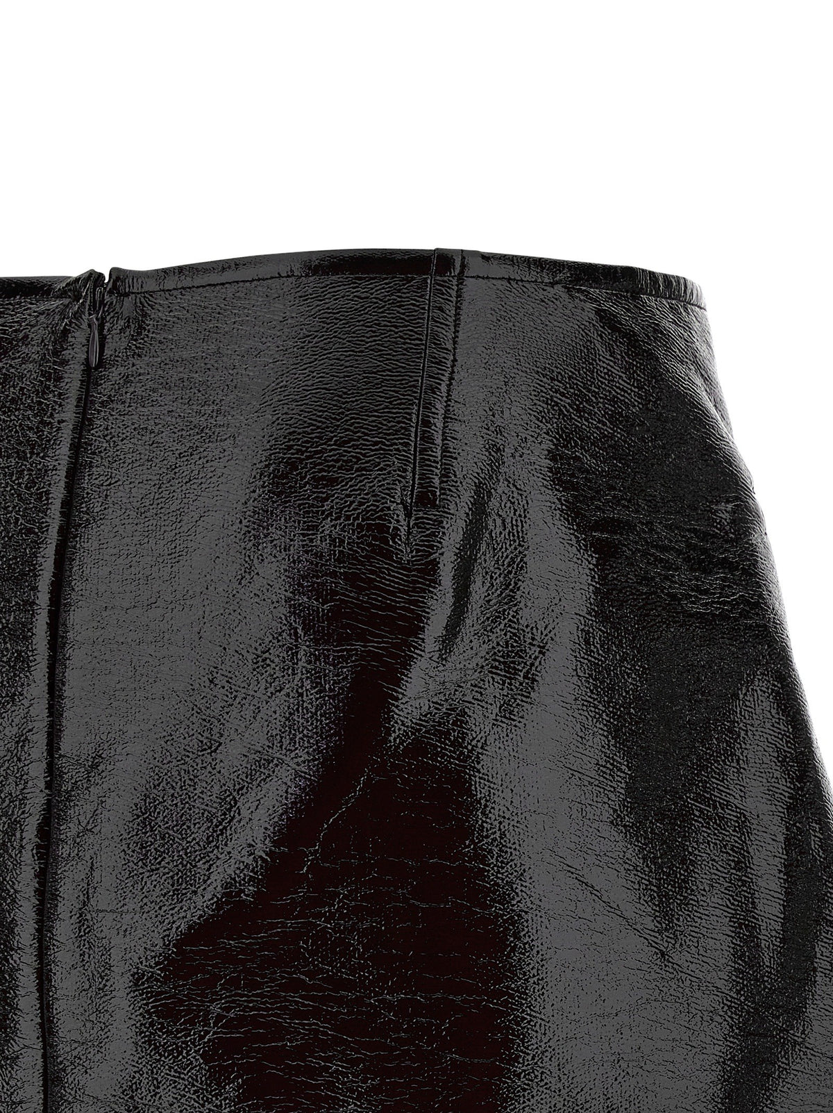 courrèges Fold Vinyl Mini Skirt Black, view 4