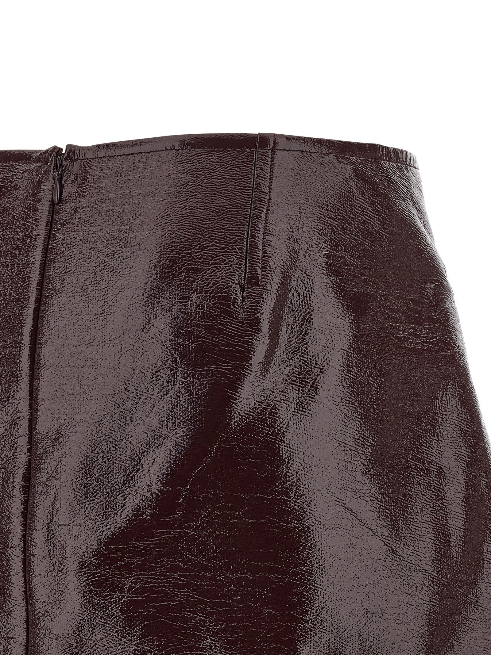 courrèges Fold Vinyl Mini Skirt Red