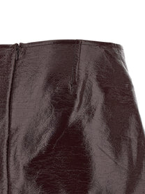 courrèges Fold Vinyl Mini Skirt Red