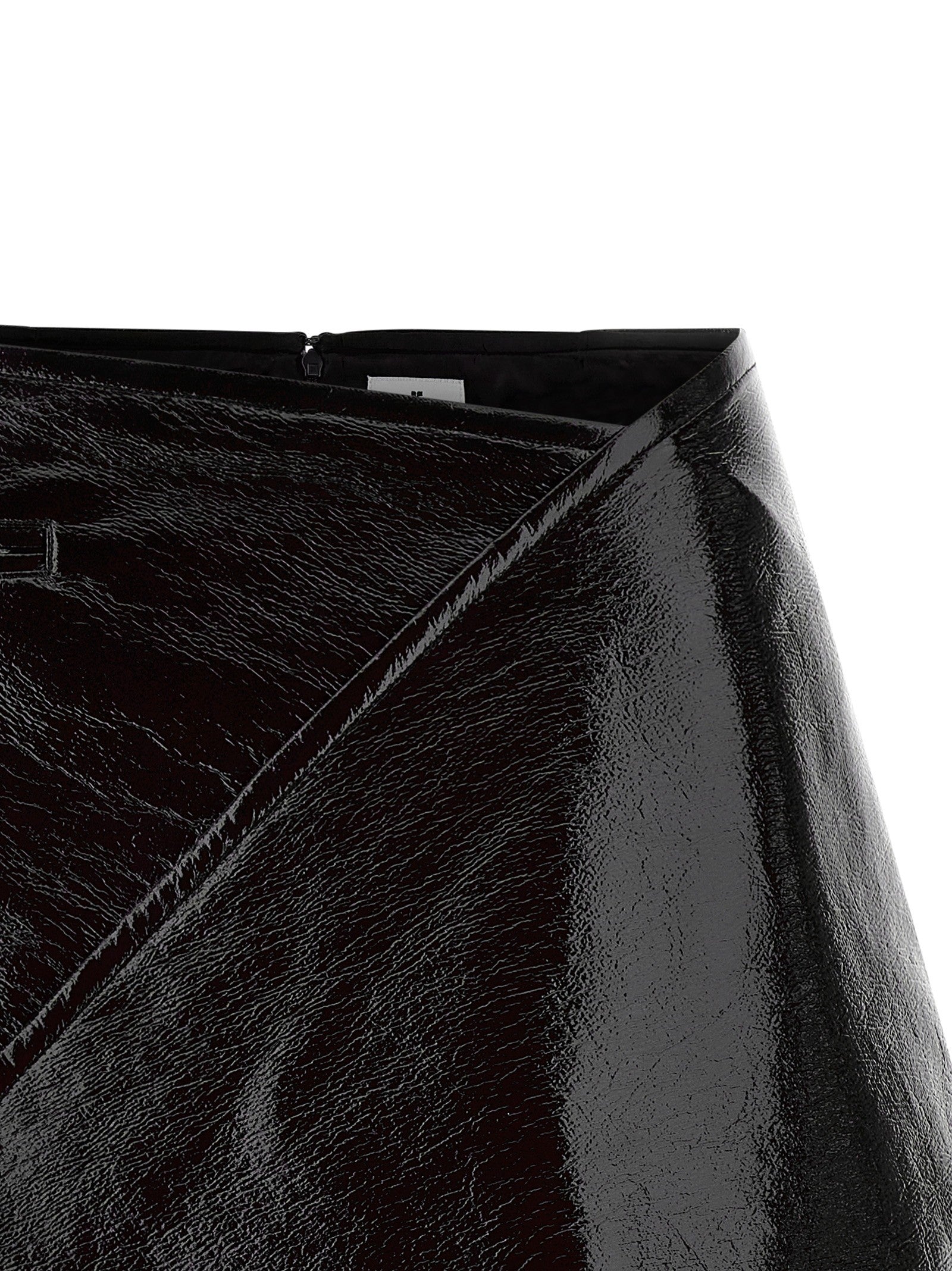 courrèges Fold Vinyl Mini Skirt Black
