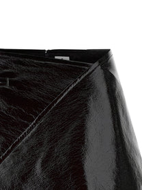 courrèges Fold Vinyl Mini Skirt Black