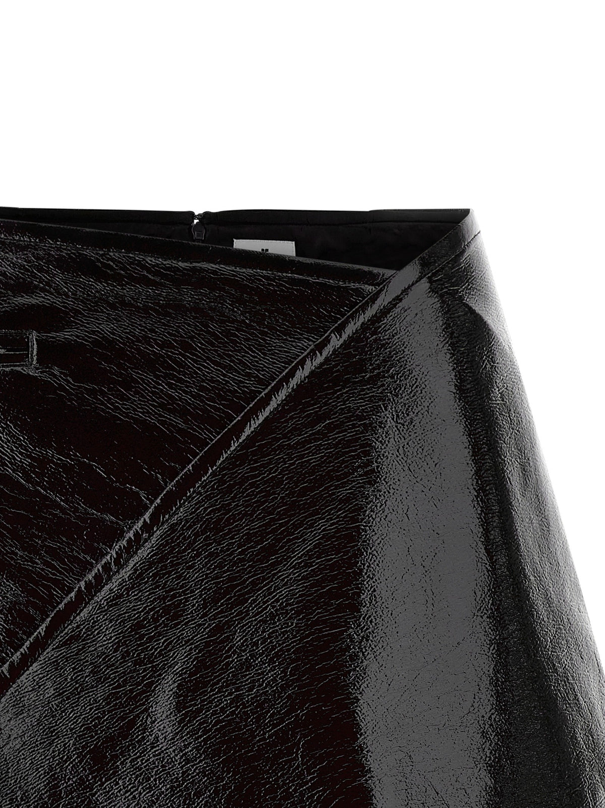 courrèges Fold Vinyl Mini Skirt Black, view 3