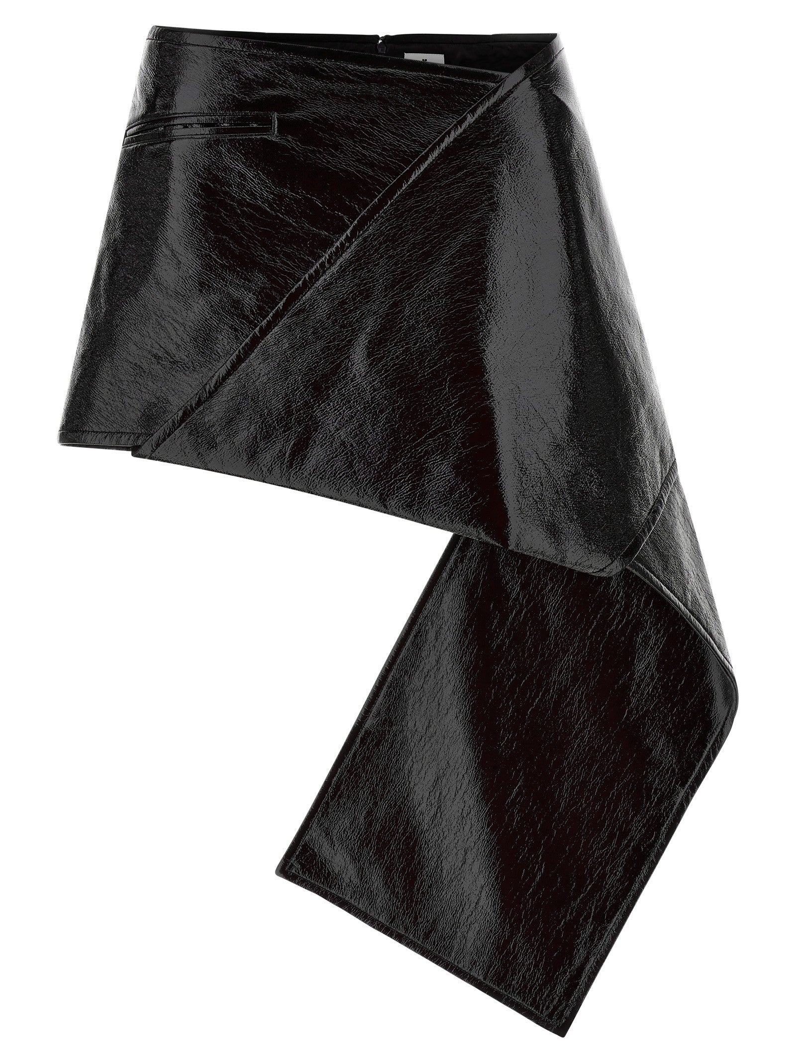courrèges Fold Vinyl Mini Skirt Black