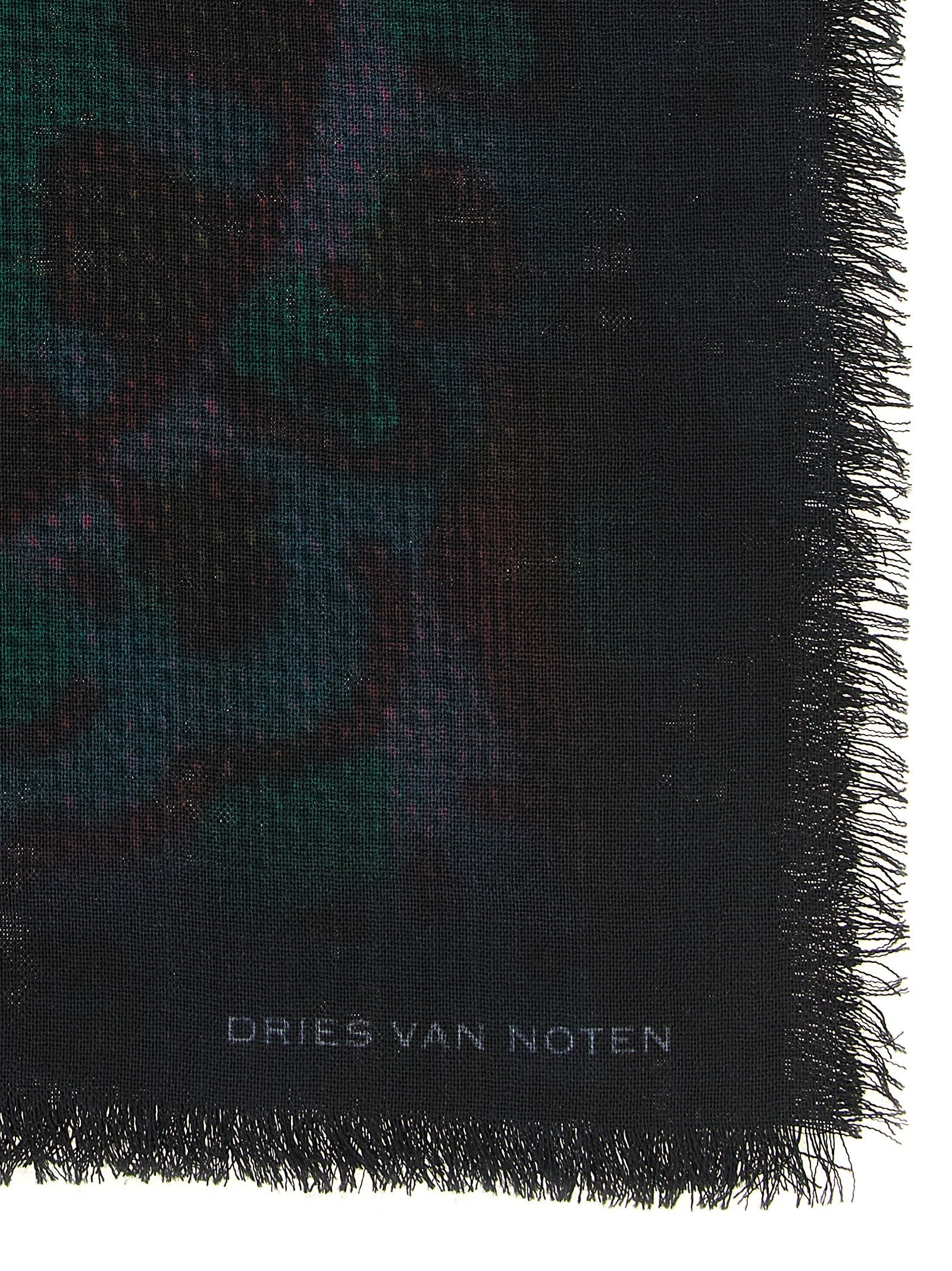 Dries Van Noten Folk Scarf Green