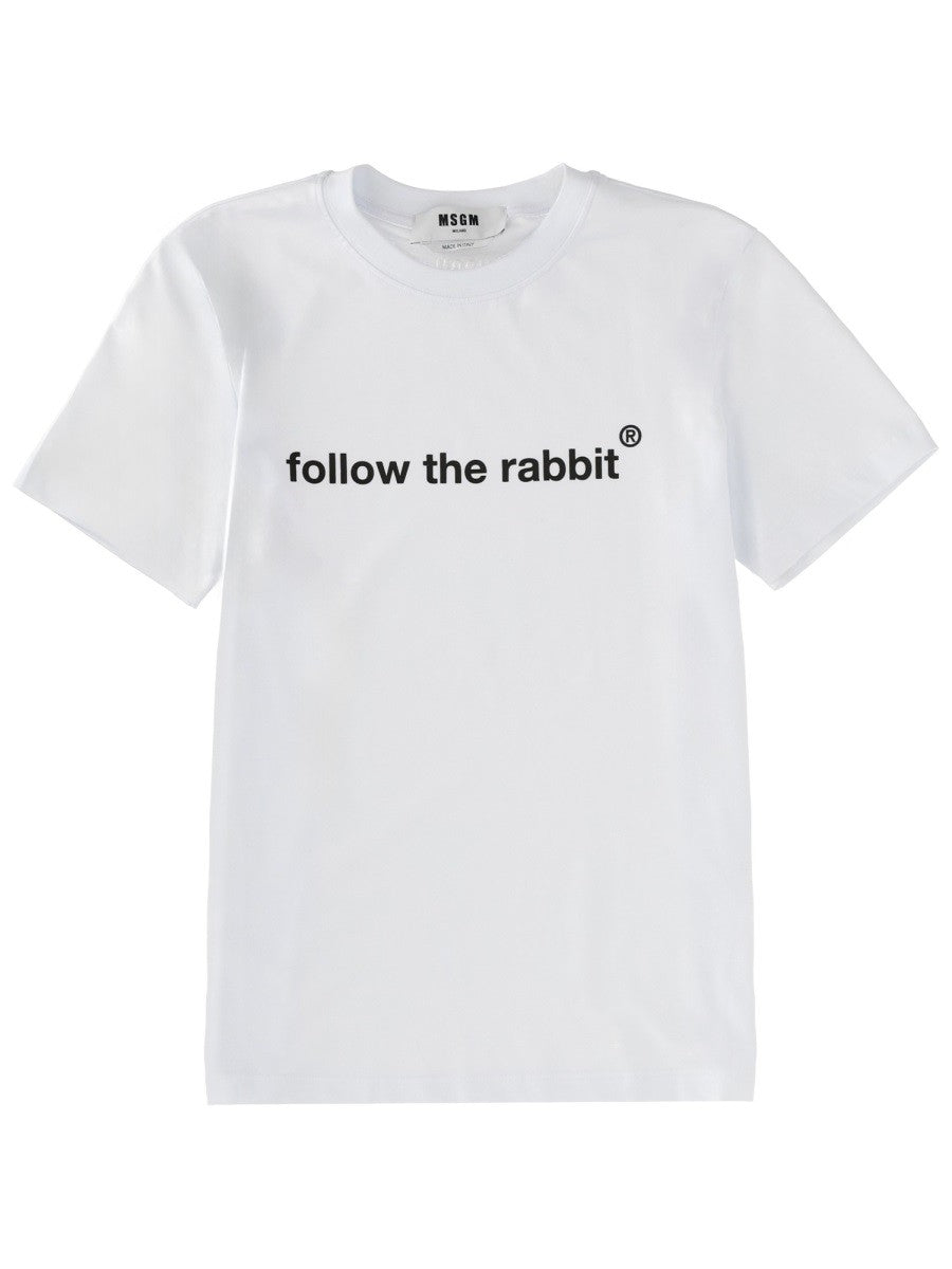 msgm Women's Follow the Rabbit Shirt White msgm