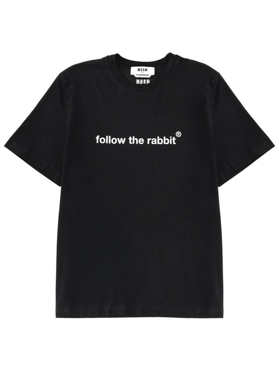 msgm Men's Follow the Rabbit Shirt Black msgm