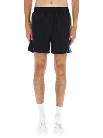 Casablanca Men's Football Windbreaker Shorts Black