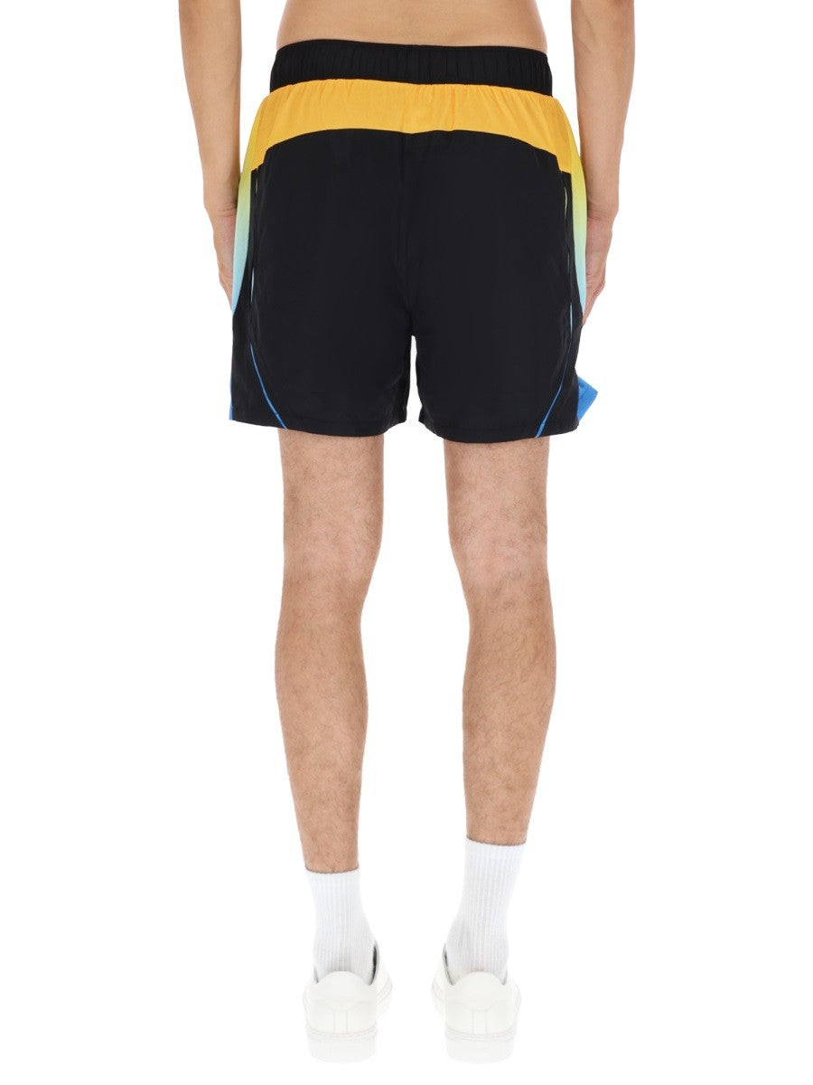 Casablanca Men's Football Windbreaker Shorts Black