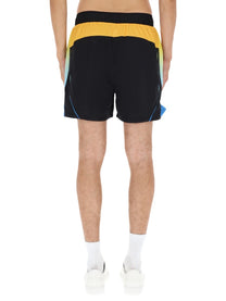 Casablanca Men's Football Windbreaker Shorts Black