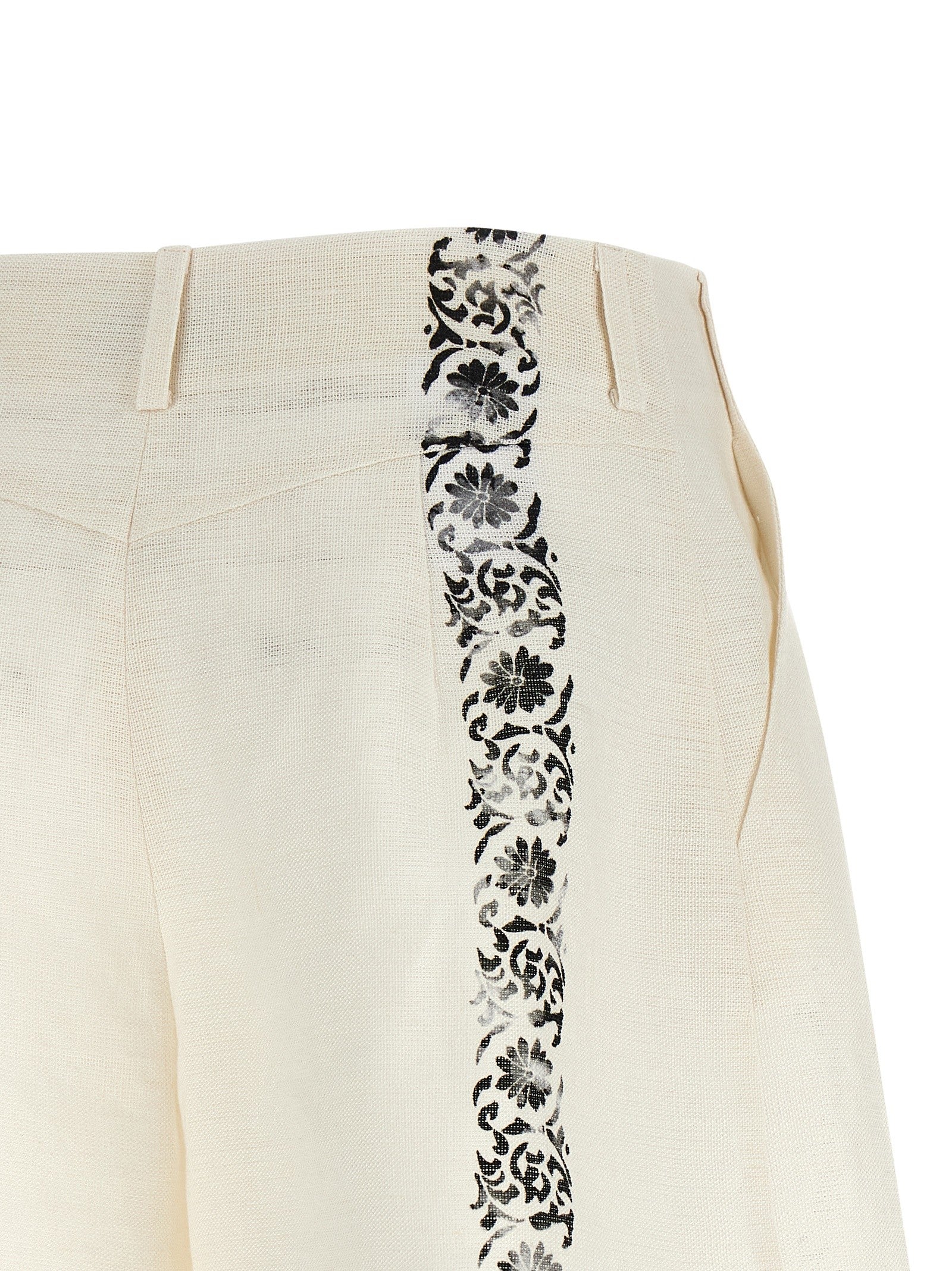 Alberta Ferretti Fortuny Linen Shorts White